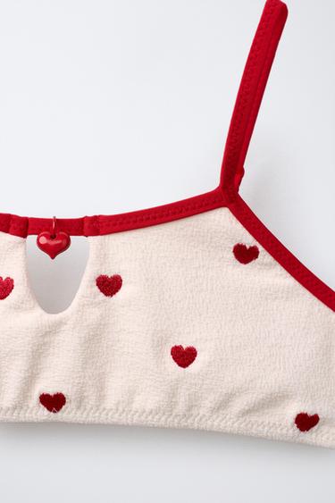6-14 YEARS / HEART-STRUCTURED BIKINI - Red by Zara - Image 2