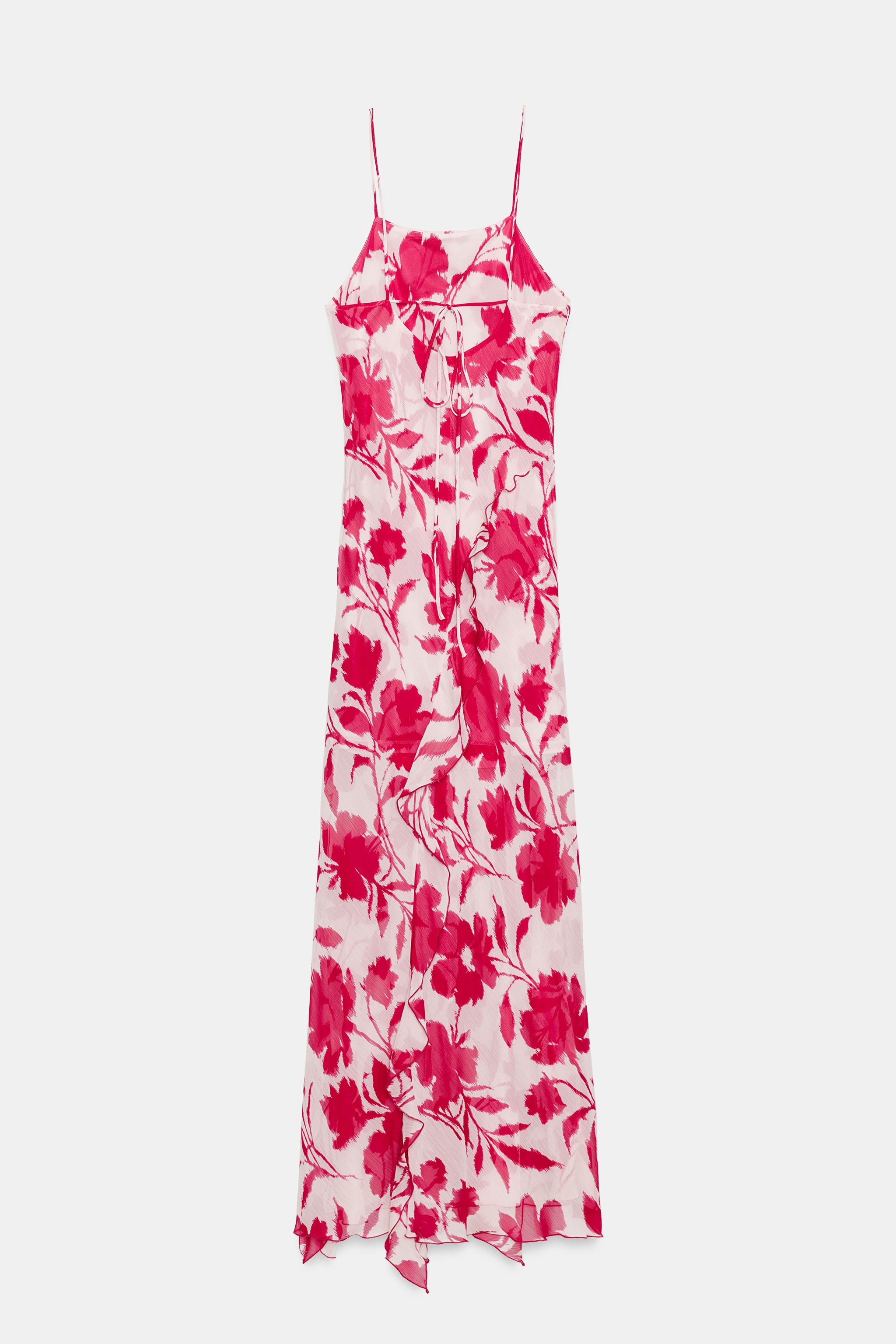 PRINTED LINGERIE STYLE MIDI DRESS