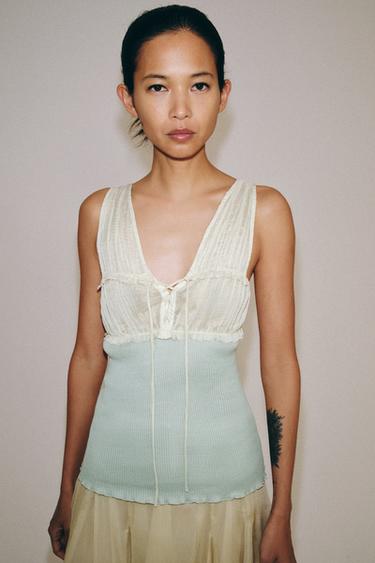 TOP BIMATIÈRE - Bleu clair de Zara - Image 3