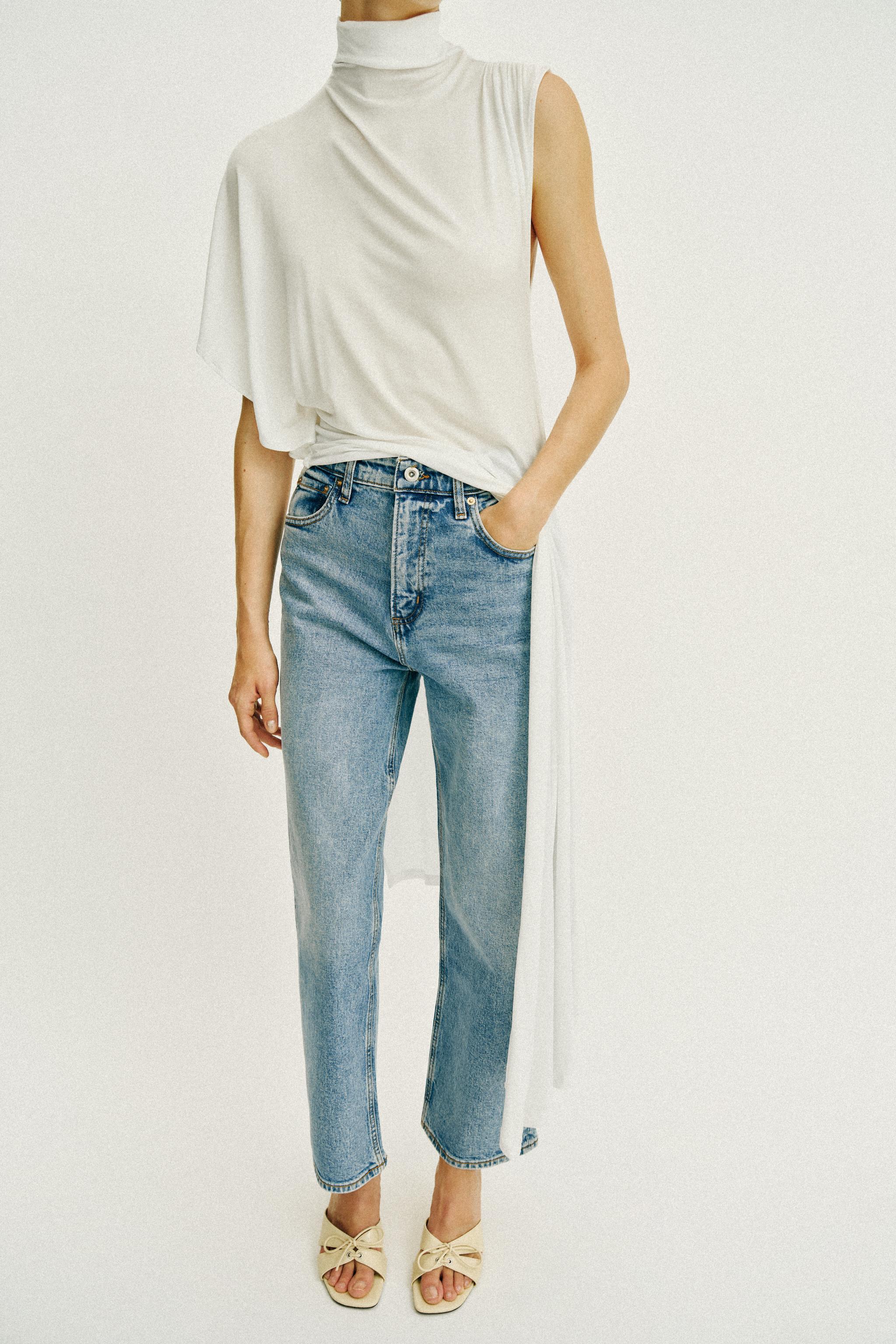 Z1975 HI-RISE STRAIGHT JEANS — Mid-blue