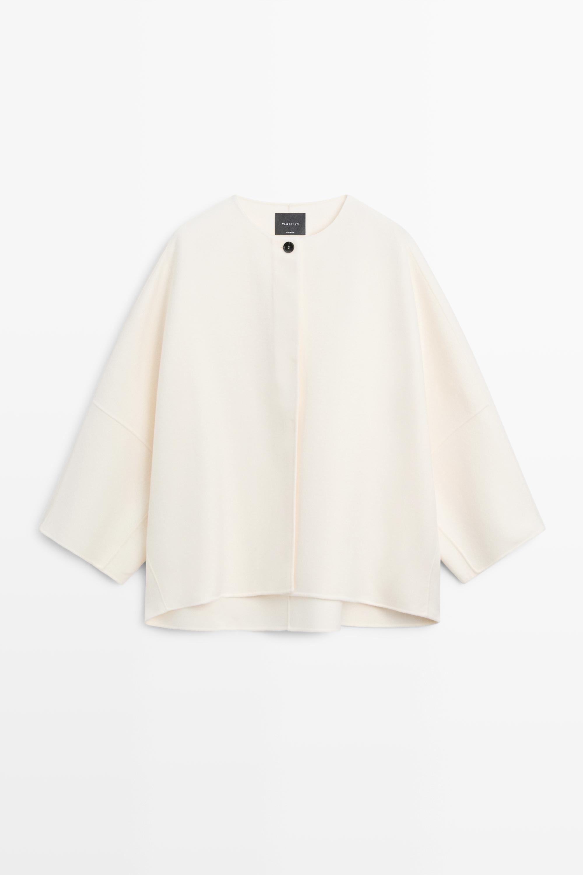 Wool blend voluminous cape coat