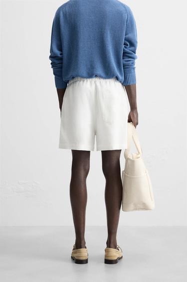 100% LINEN BERMUDA SHORTS - White by Zara - Image 2