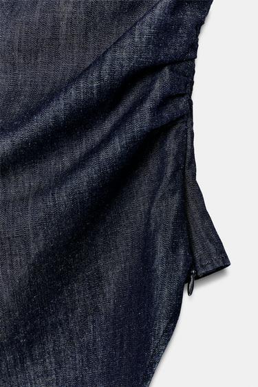 TOP ASYMÉTRIQUE À ÉPAULETTE AVEC LIN - Indigo de Zara - Image 8