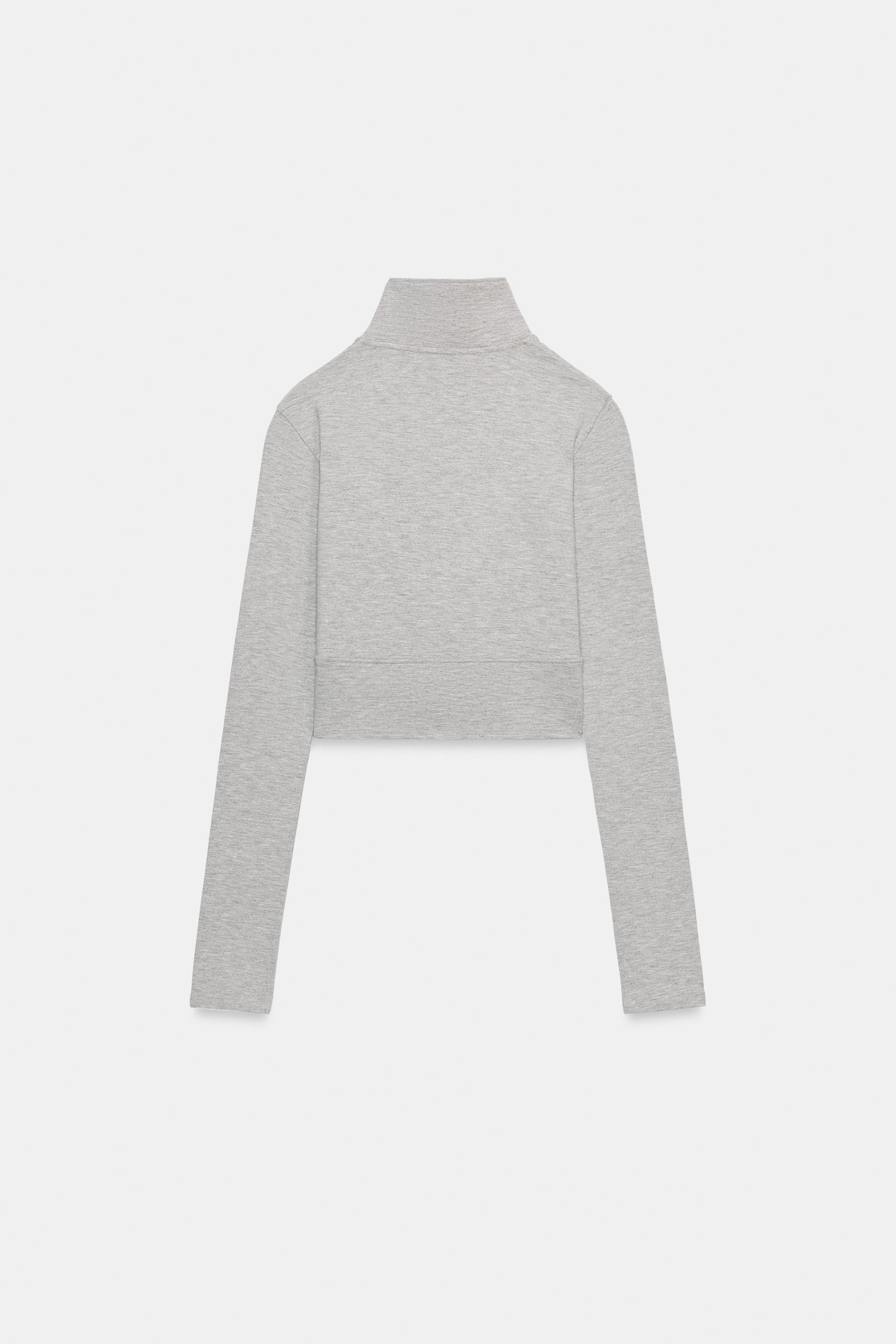 CROP FERMUARLI SWEATSHIRT - Görsel 9