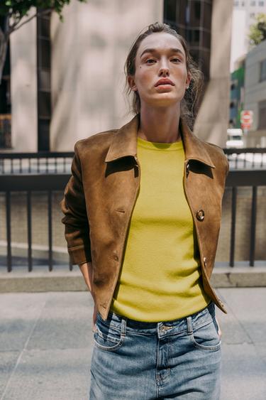 FAUX SUEDE JACKET - Brown by Zara