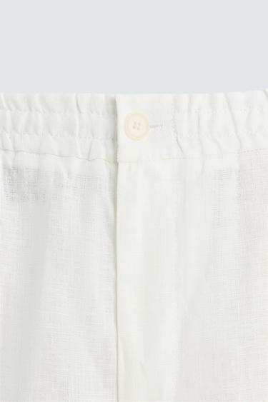 PANTALON DE COSTUME 100 % LIN - Blanc de Zara - Image 6
