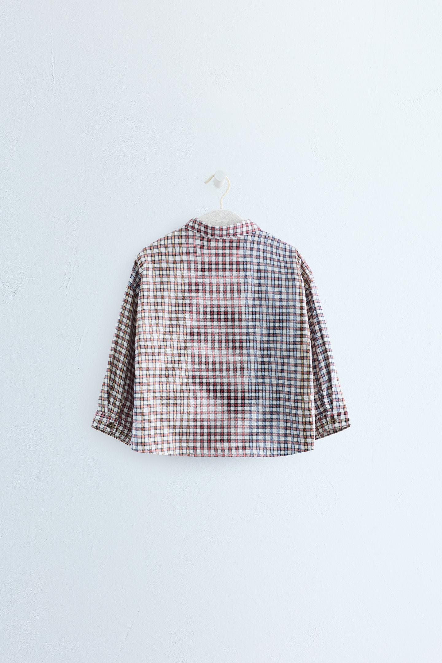 Детская рубашка Zara Timeless - Plaid Print, цвет: Экрю — фото 2