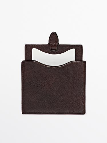 Étui à miroir en cuir nappa - Chocolat de Zara