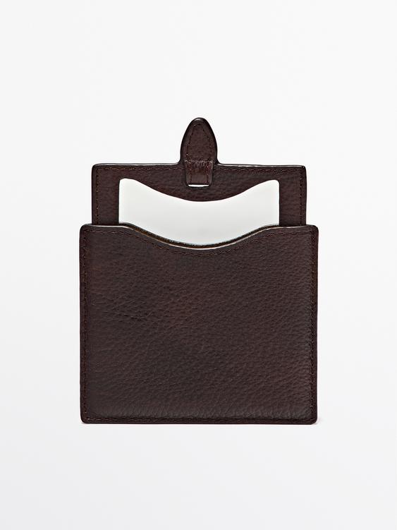 Nappa leather case with mirror