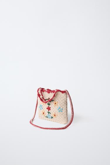 CROCHET FLOWER CROSSBODY BAG — Off White 2
