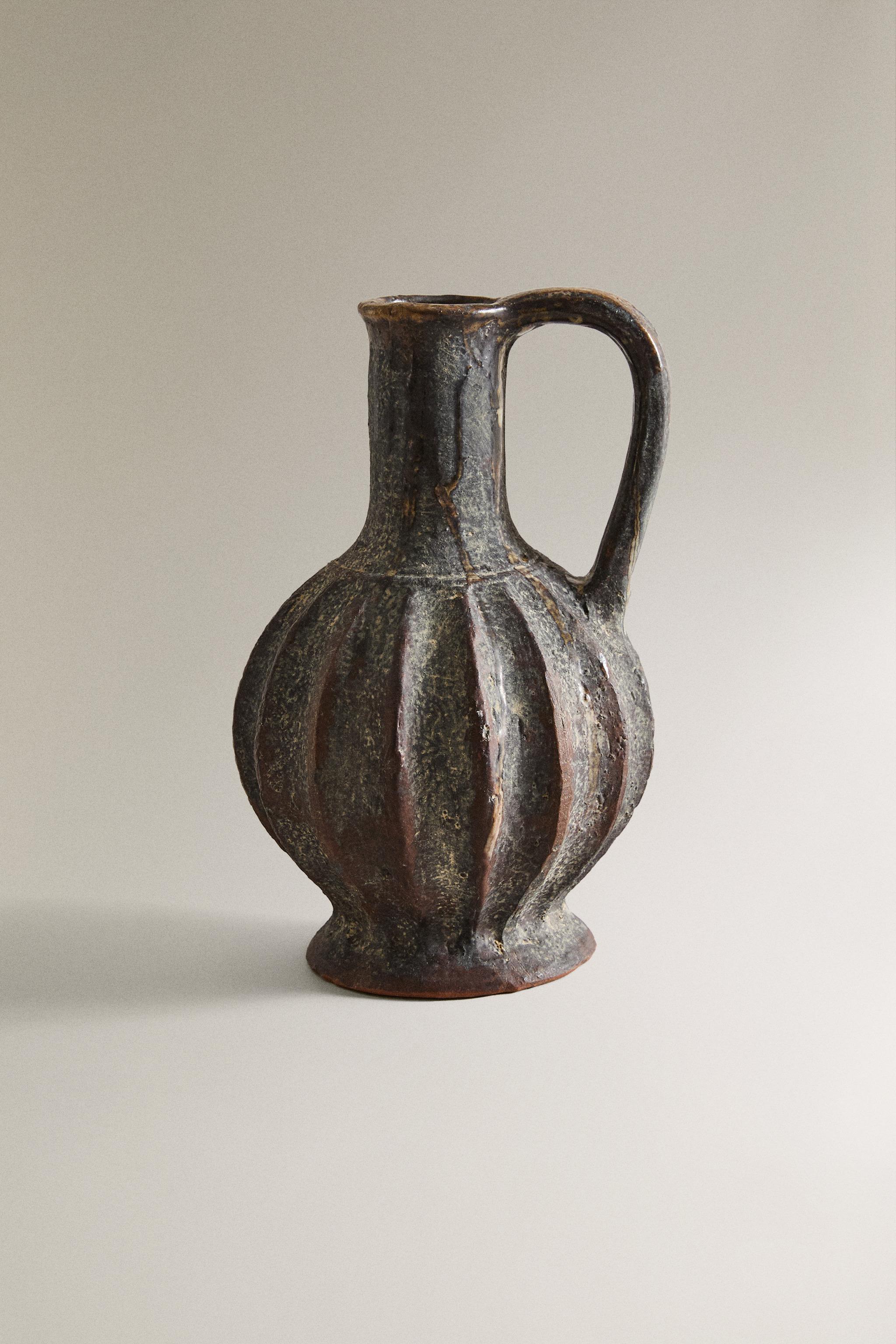 TERRACOTTA PITCHER WITH HANDLE