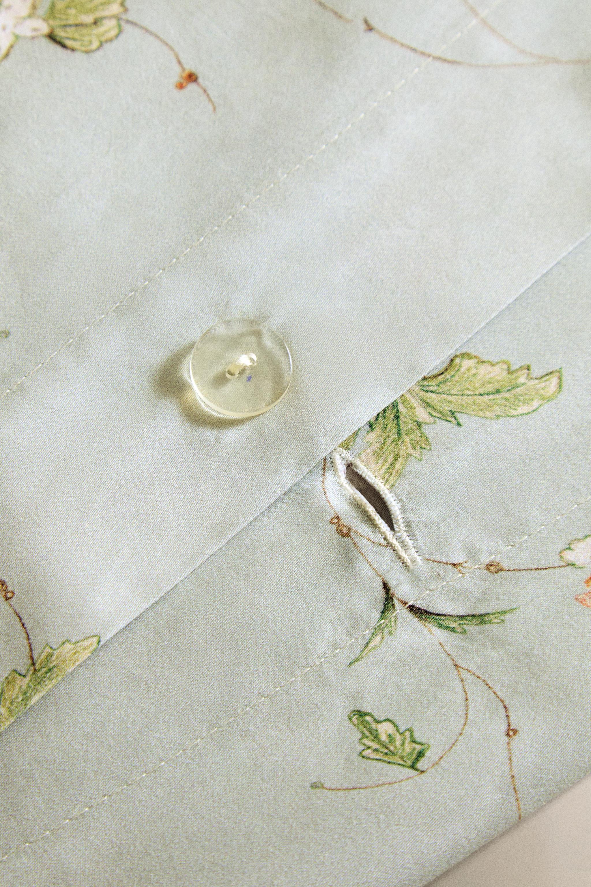 SATEEN DUVET COVER WITH FLORAL BRANCHES (300 THREAD COUNT)