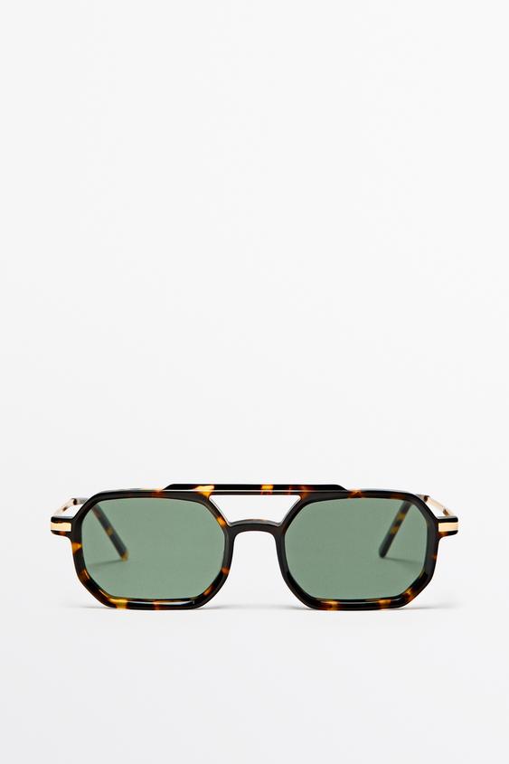 Zara Double-bridge tortoiseshell sunglasses - Brown - Image 0