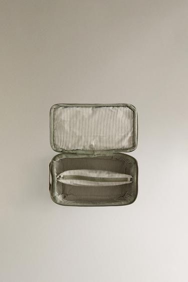 FABRIC WASH BAG WITH HANDLE - Green by Zara - Image 4
