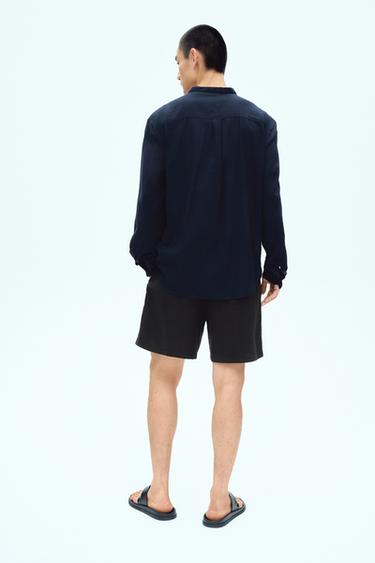 CREASED-EFFECT SHIRT - Navy blue by Zara