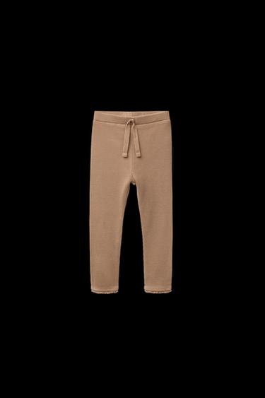 LEGGINGS MIT WAFFELMUSTER UND SPITZENKANTE - Braun von Zara - Bild 0