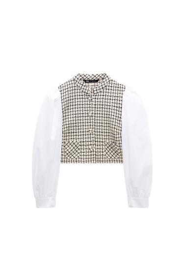 CONTRAST TEXTURED TOP