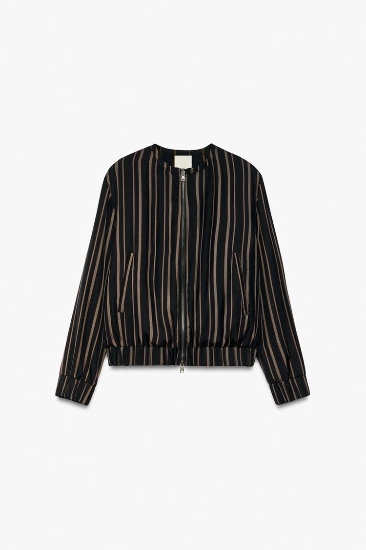 Cazadora bomber 100 acetato rayas