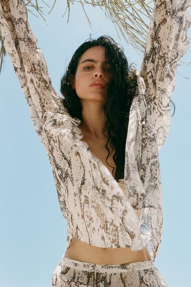 ANIMAL PRINT PUFF SLEEVE SHIRT - Snake by Zara