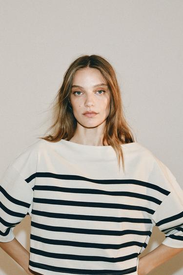 STRIPED T-SHIRT - striped by Zara