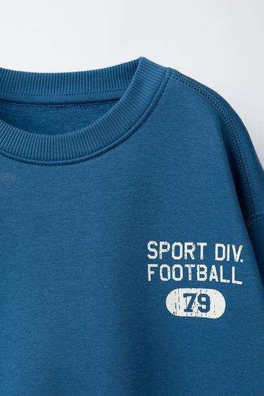 SPORTY SWEATSHIRT WITH SLOGAN - Bluish by Zara - Image 2