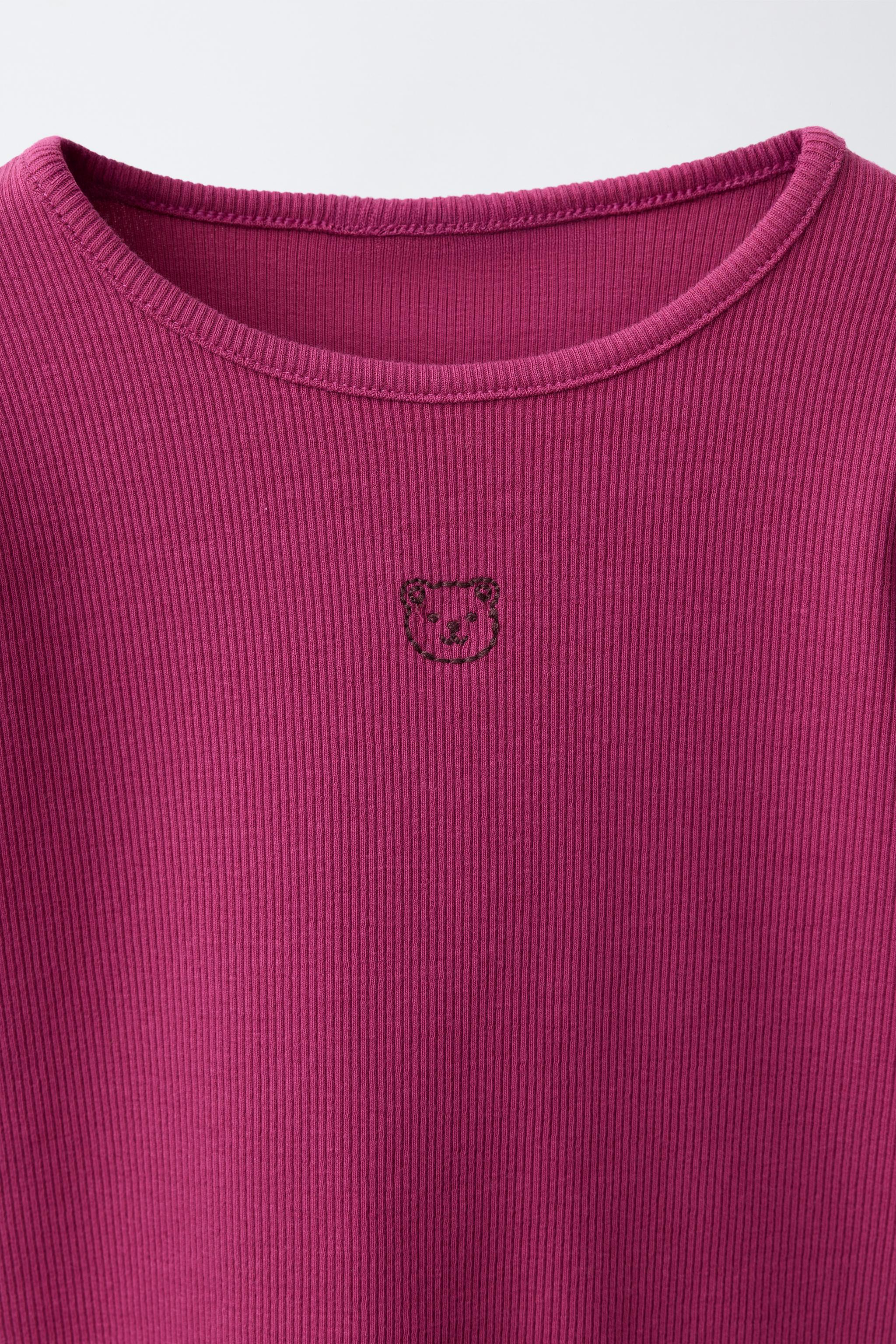 EMBROIDERED RIBBED T-SHIRT