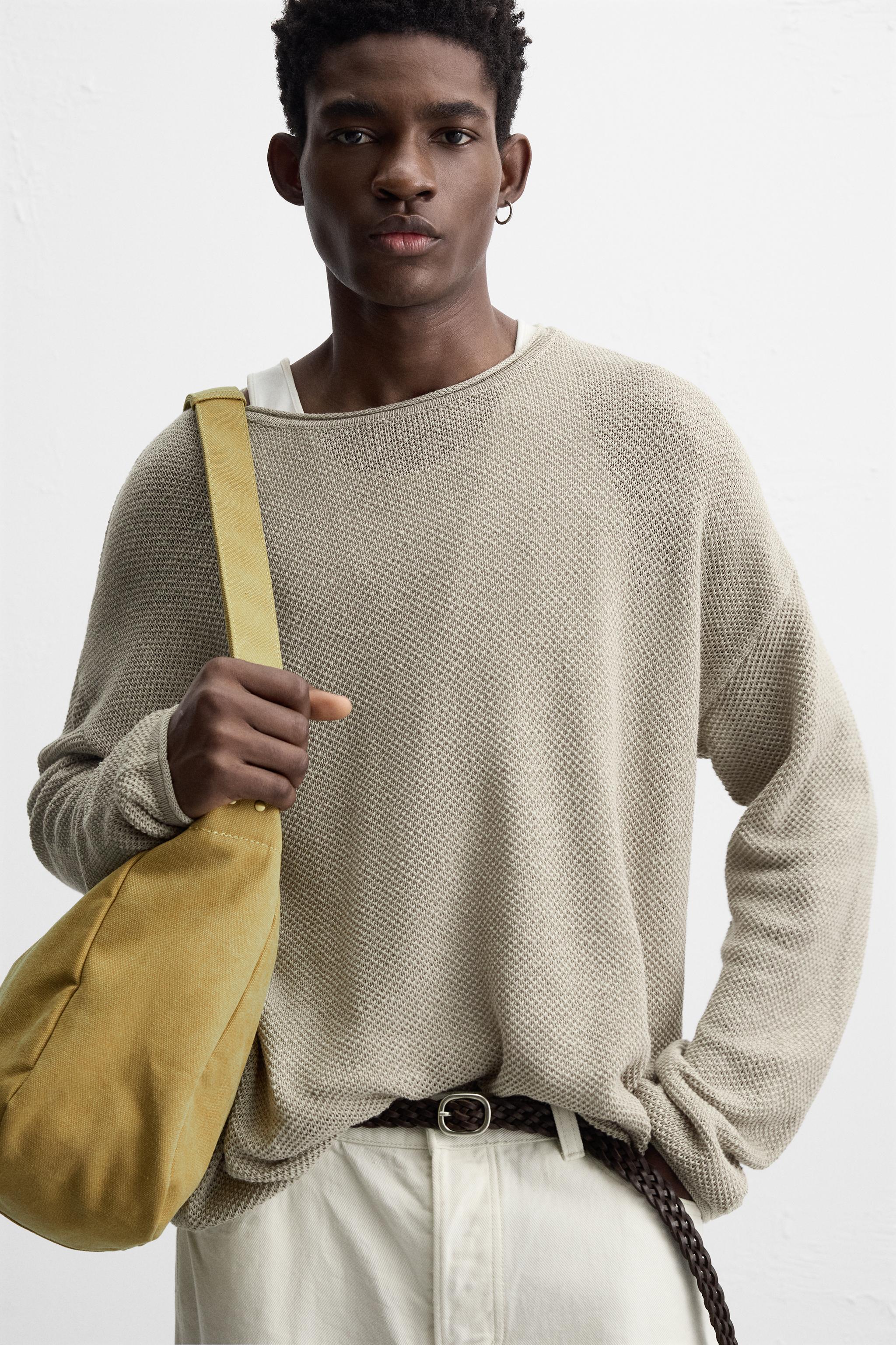 RELAXED FIT TEXTURED SWEATER - Brown / Taupe | ZARA United