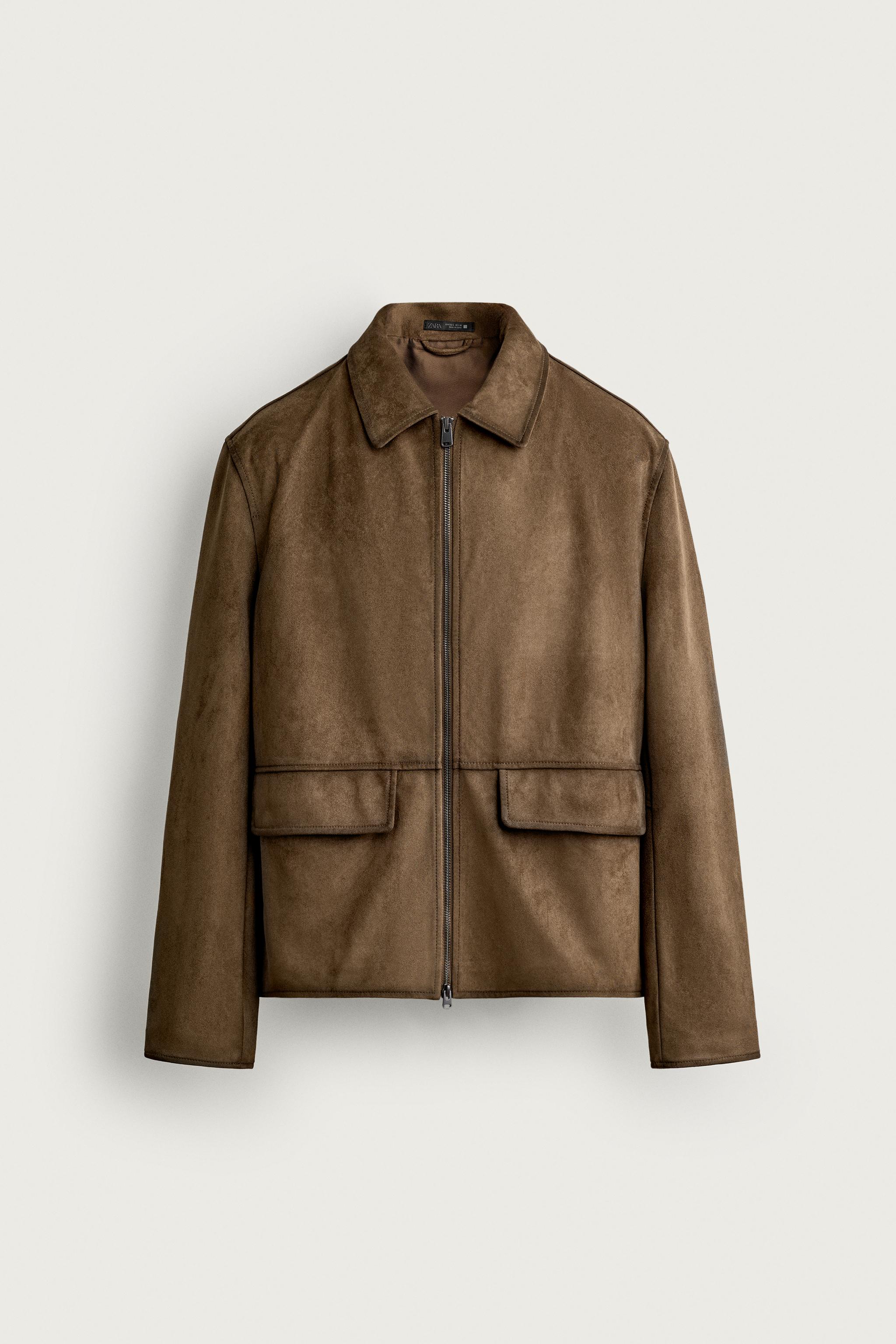 BLOUSON REGULAR FIT EFFET DAIM
