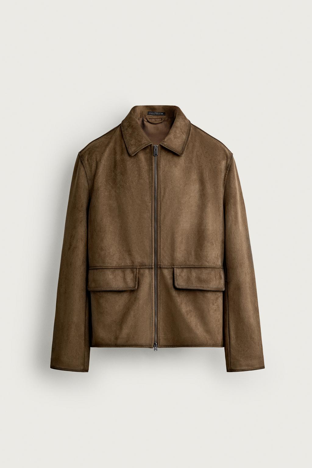 REGULAR FIT FAUX SUEDE JACKET