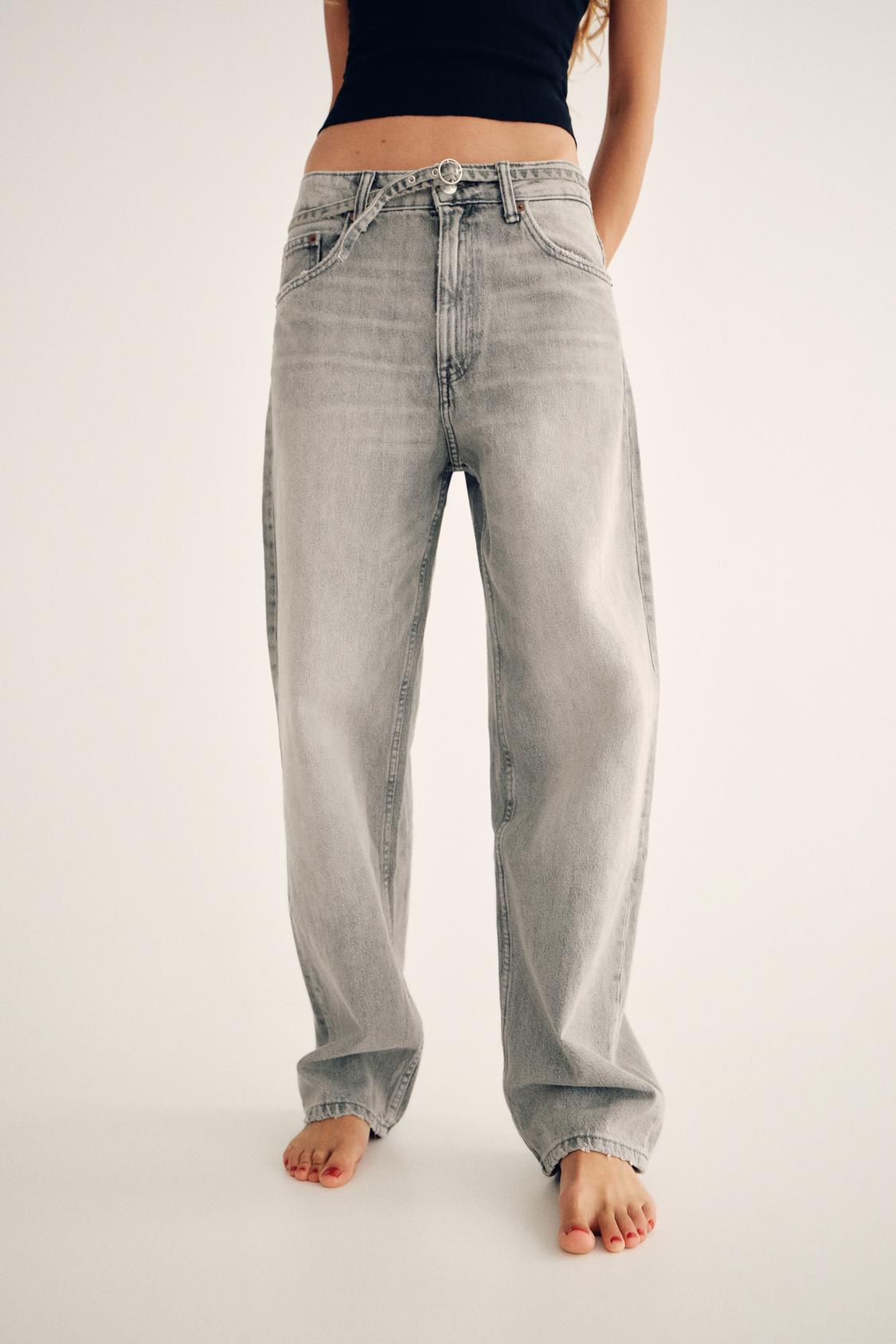 MID-RISE TAILORED BALLOON JEANS