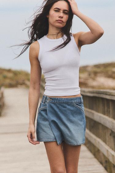 DENIM TRF SKORT - Blue by Zara - Image 0