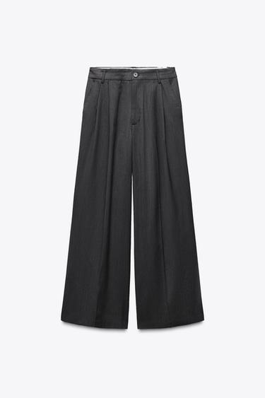 DOUBLE PLEAT TROUSERS - Anthracite grey by Zara - Image 0
