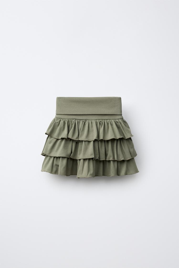 Falda pantalón con cintura doblada y volantes 3