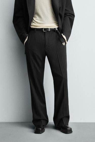 Zara STRIPED SUIT PANTS - striped