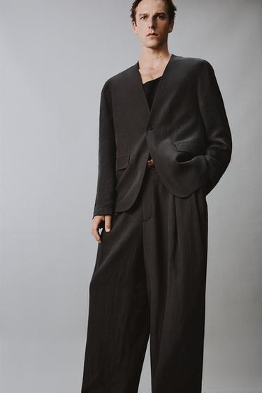RELAXED FIT WIDE-LEG SUIT TROUSERS - Anthracite grey by Zara - Image 5