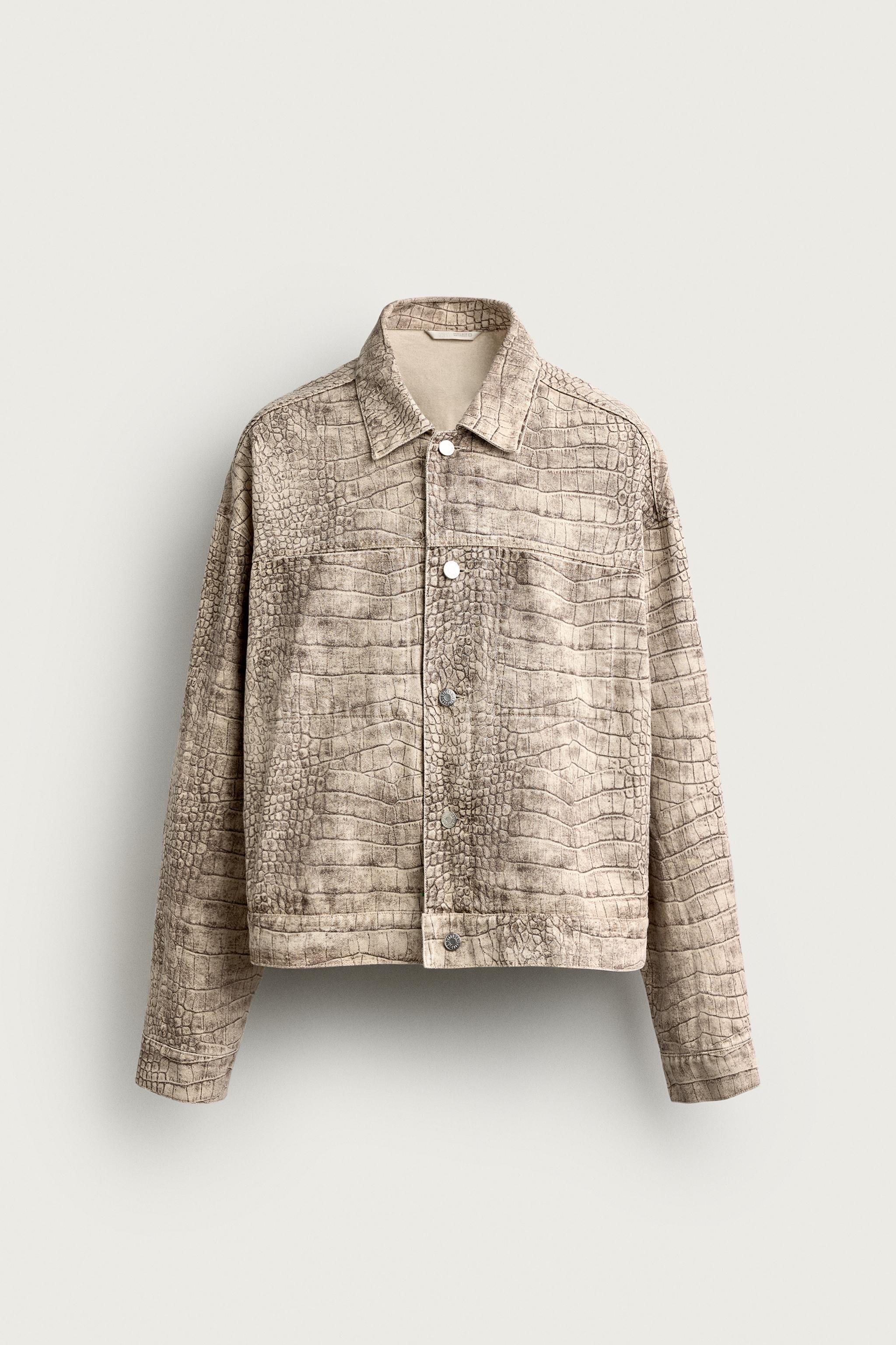 RELAXED FIT ANIMAL PRINT JACKET — Snake