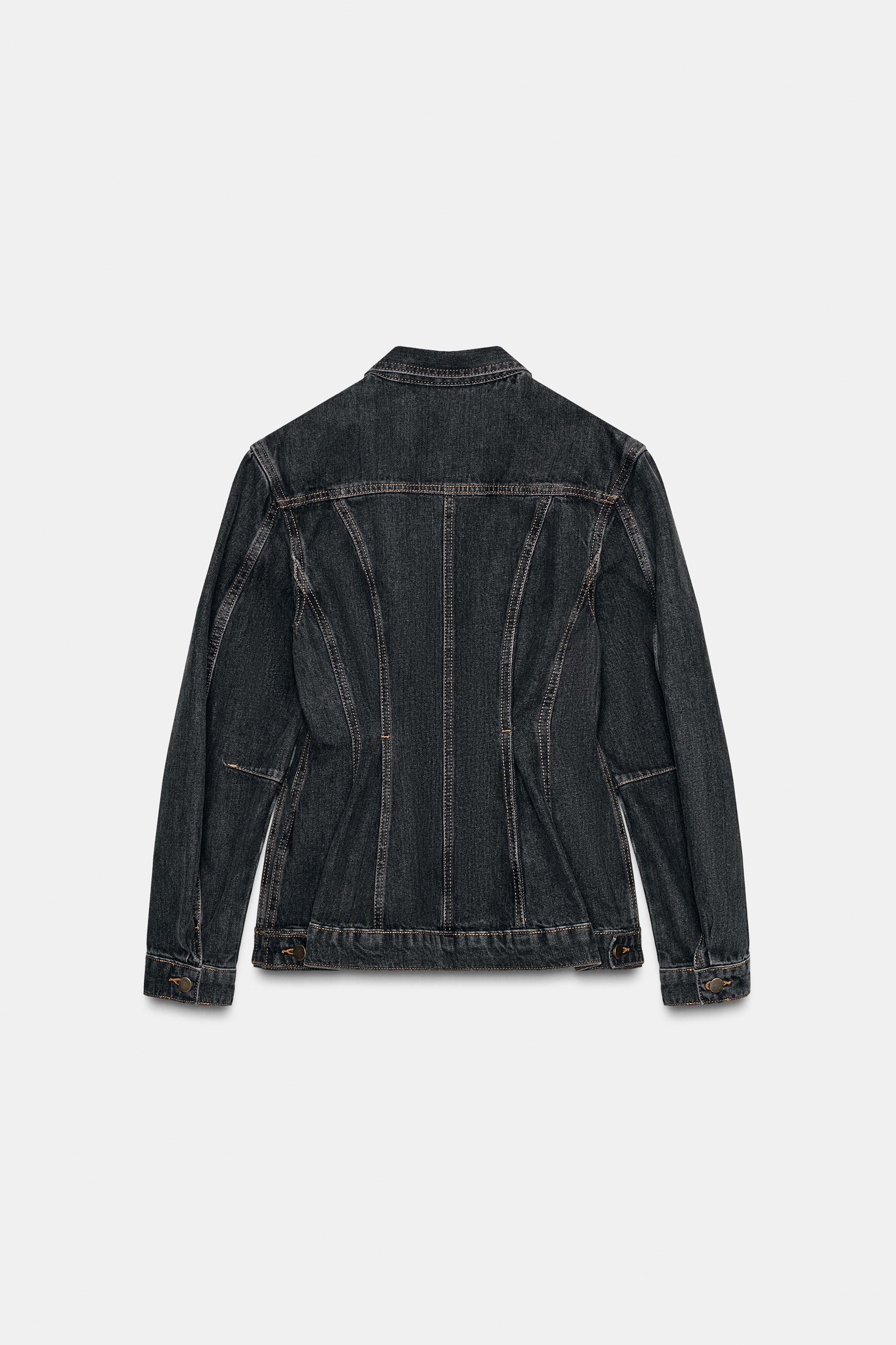 ZW COLLECTION FITTED DENIM JACKET - Black | ZARA United States