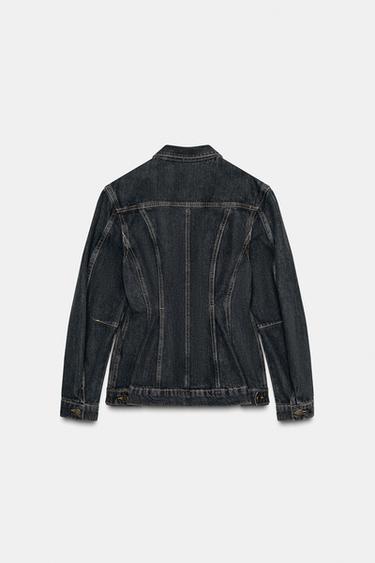 VESTE EN DENIM TAILLÉE ZW COLLECTION - Noir de Zara - Image 6