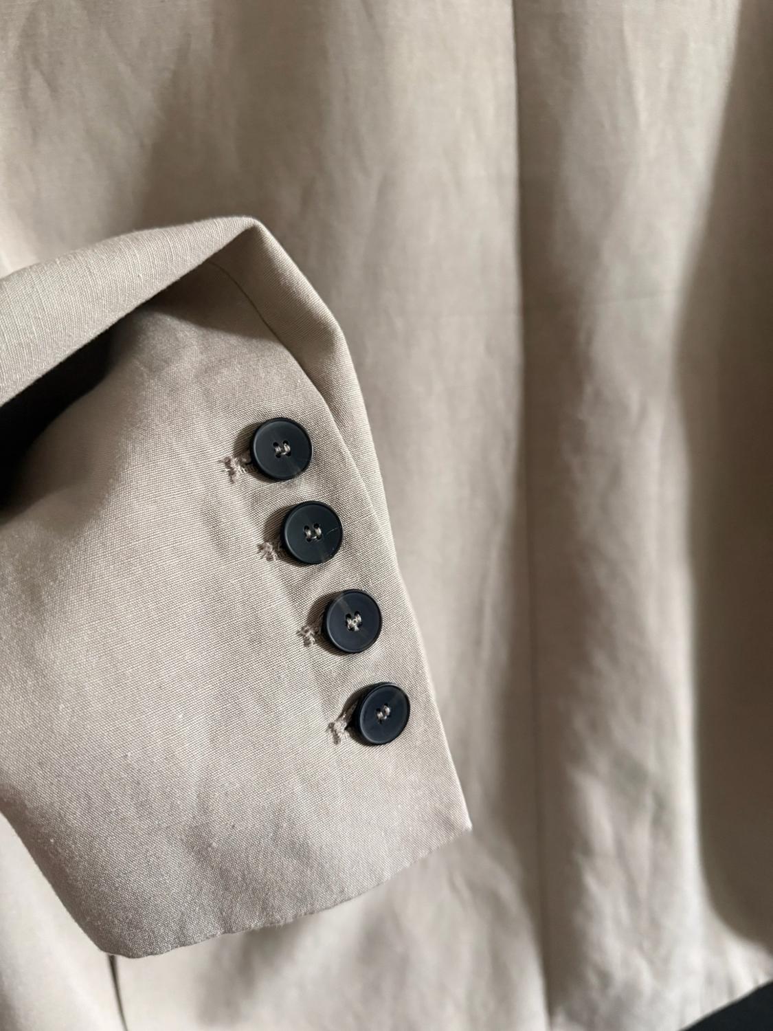 OVERSIZE LINEN BLEND BLAZER WITH VENTS - Image 5