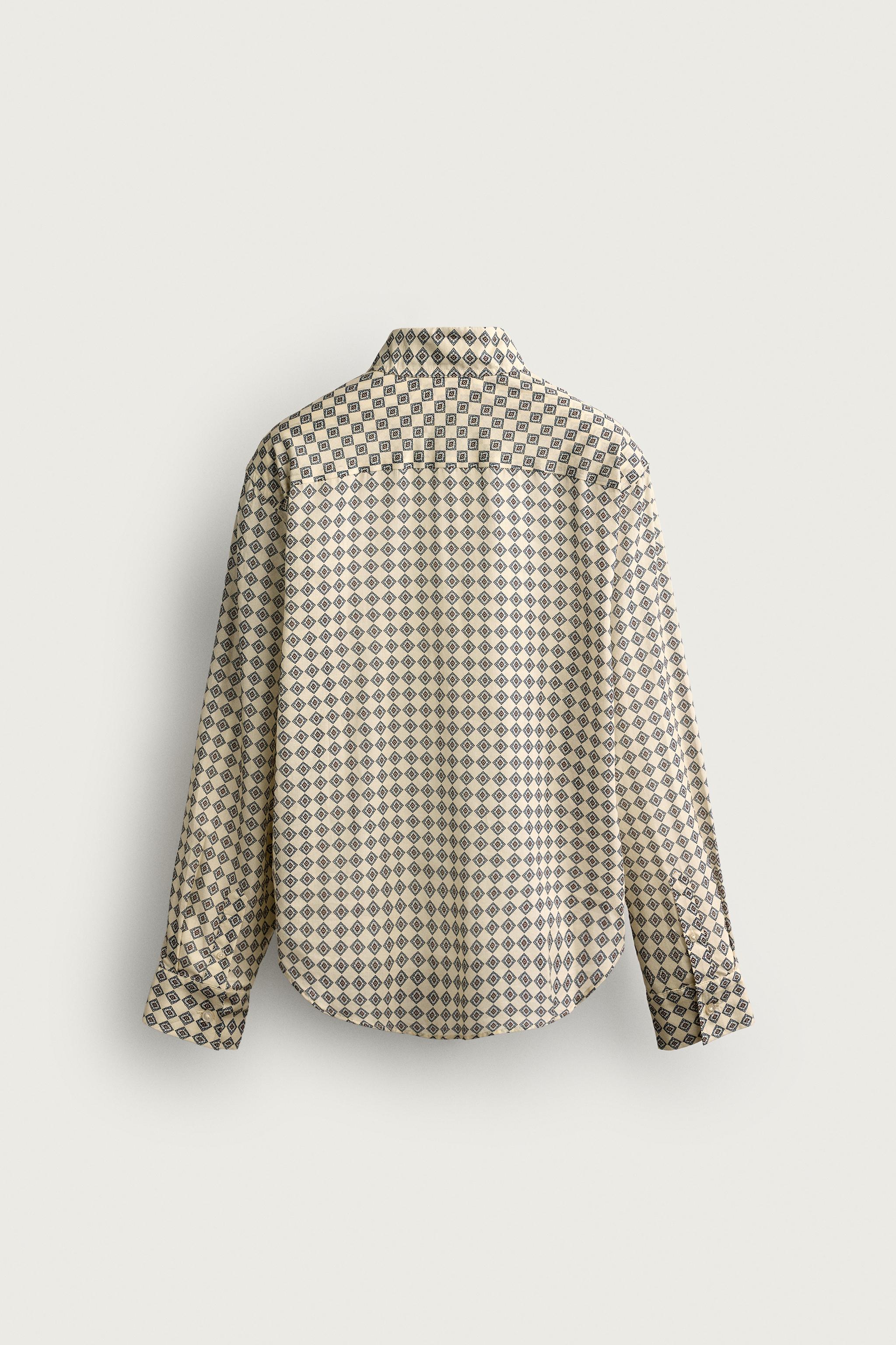 GEOMETRIC PRINT RELAXED FIT SHIRT