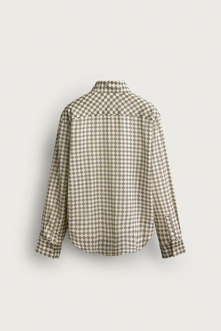 Camisa de estampado geométrico de corte relajado 8