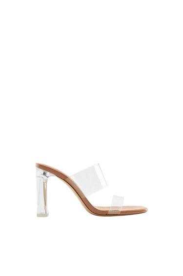 VINYL SANDALS WITH METHACRYLATE HEEL