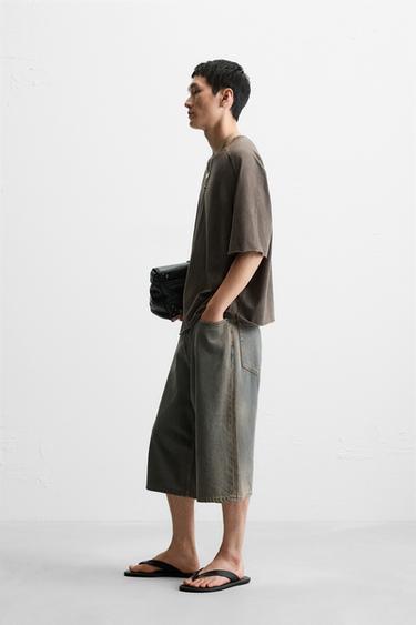 WASHED RELAXED FIT T-SHIRT - Brown by Zara - Image 3