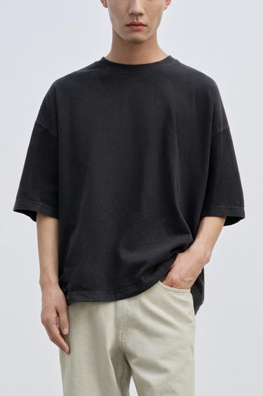 KAUS BOXY FIT PUDAR LIGHTWEIGHT - Abu-abu antrasit dari Zara