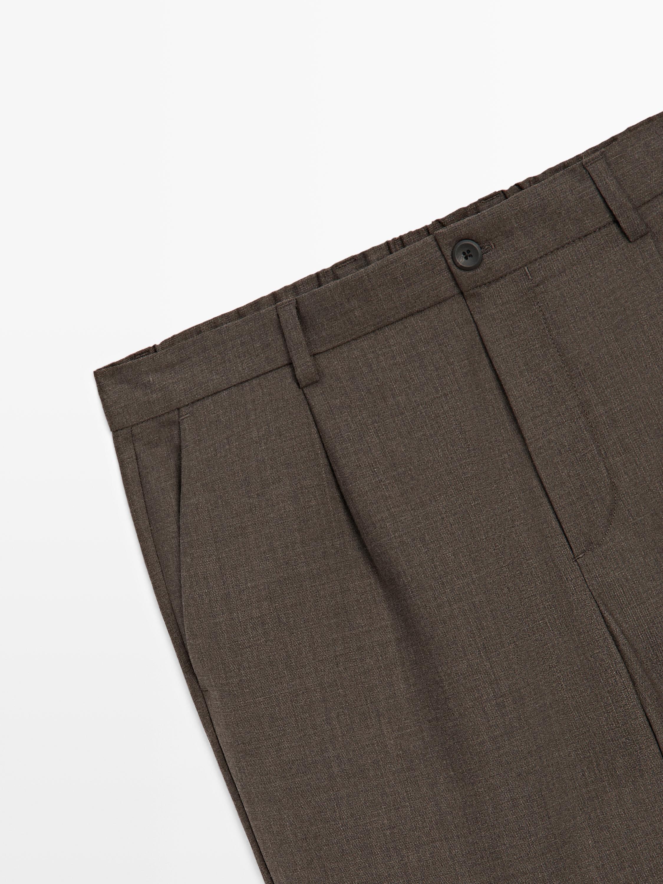 Pantalon à pinces en laine