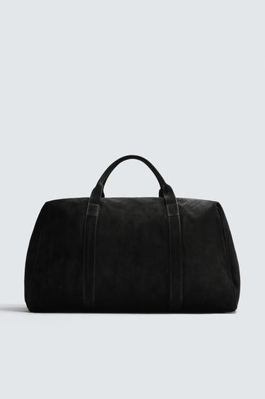 Zara LIMITED EDITION LEATHER TRAVEL BAG - Black