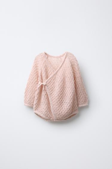 Zara WOOL BLEND KNIT BODYSUIT - Pale pink - Image 0