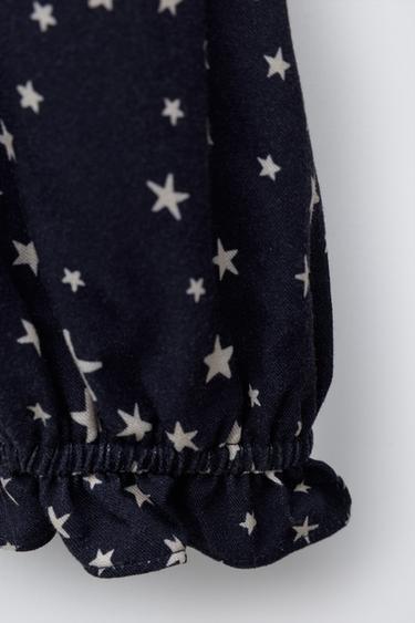 STAR PRINT TOP WITH ELASTIC DETAIL - Navy blue by Zara - Image 3