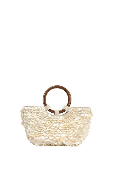 BOLSO DE MANO APLIQUES - Gris perla de Zara