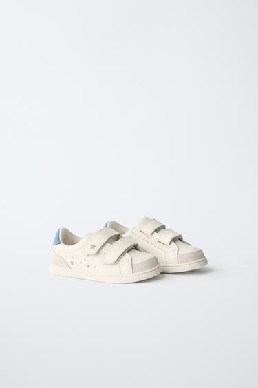 LEATHER SNEAKERS - White by Zara - Image 1